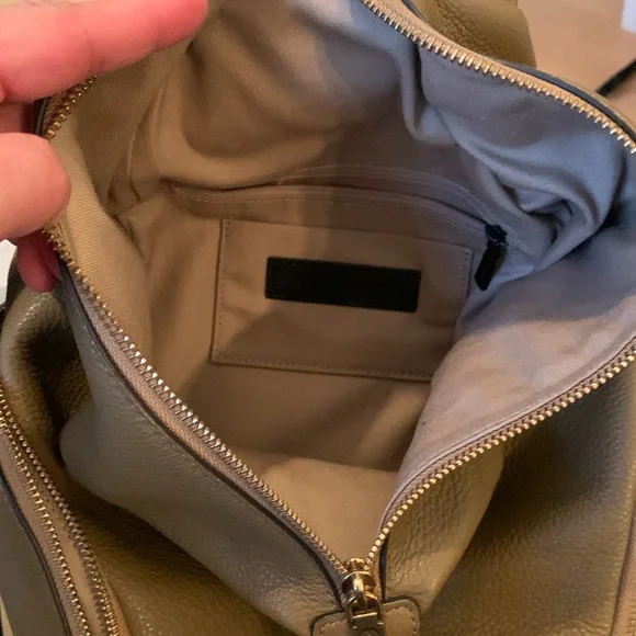 Rebecca Minkoff Julian leather Backpack in Military, brass hardware - Picture 7 of 17